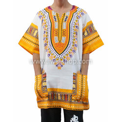เสื้อลายชนเผ่า สีผสมเหลือง เสื้อลายจังโก้ ชุดโบฮีเมียน ชุดชนเผ่าแฟนซี เสื้อลายแอฟริกัน เสื้อชนเผ่า กะเหรี่ยง ชุดเที่ยวทะเล ชุดไปทะเลสไตล์ชนเผ่า