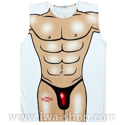 เสื้อลายกล้าม กางเกงแดง เสื้อสกรีนซิคแพค เสื้อลายซิกแพค เสื้อลายบิกินี่ เสื้อลายชุดว่ายน้ำ เสื้อฮาๆ พิมพ์ลายเซ็กซี่ เสื้อลายกล้ามท้อง เสื้อลายนักกล้าม เสื้อแปลกๆ เสื้อกล้ามเพาะกาย