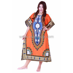 เสื้อลายจังโก้ยาว ส้ม เสื้อชนเผ่า ชุดโบฮีเมียน ชุดชนเผ่าแฟนซี เสื้อลายแอฟริกัน เสื้อชนเผ่า กะเหรี่ยง ชุดเที่ยวทะเล ชุดไปทะเลสไตล์ชนเผ่า