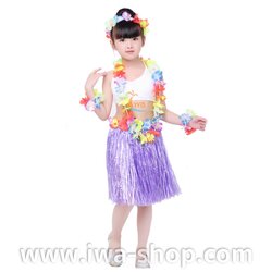 ม่วง 40 cm ชุดกระโปรงฟางเด็ก หนาพิเศษ พร้อมเซตพวงมาลัยรุ้งเล็ก กระโปรงฟางอย่างดี ชุดเต้นเด็กฮาวาย กระโปรงเชือกฟางฟูๆ ชุดฮาวายเชือกปอฟาง
