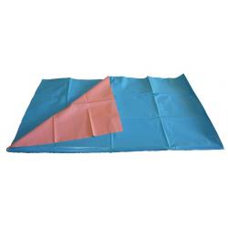 ผ้ายางรองกันเปื้อน 2 หน้า (ชมพู-ฟ้า) ขนาด 92x122 cm. ใช้สำหรับรองปัสสาวะ,อุจจาระ