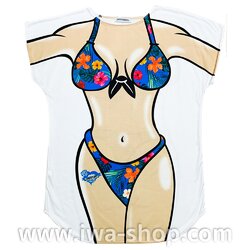 ฟ้าฮาวายดอกไม้ เสื้อลายชุดว่ายน้ำ เสื้อลายบิกินี่ เสื้อยืดลายบิกินี่ เสื้อสกรีนลายบิกินี่ เสื้อฮาๆ พิมพ์ลายเซ็กซี่ ชุดเดรสลายบิกินี่ ชุดไปทะเล