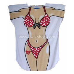 เสื้อลายบิกินี่แดงหัวใจ เสื้อยืดลายบิกินี่ เสื้อสกรีนลายบิกินี่ เสื้อลายชุดว่ายน้ำ เสื้อฮาๆ พิมพ์ลายเซ็กซี่ ชุดเดรสลายบิกินี่ ชุดไปทะเล ชุดเที่ยวทะเล เสื้อผ้าไปทะเล