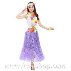 ม่วงยาว 80 cm ชุดฮาวายกระโปรงฟาง หนาพิเศษ ครบเซตพวงมาลัยรุ้งเล็ก เซตชุดกระโปรงเชือกฟางฟูๆ กระโปรงฮาวาย กระโปรงเชือกฟาง ปาร์ตี้ชุดฮาวายเชือกปอฟาง