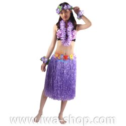 ม่วงยาว 60 cm ชุดกระโปรงฮาวาย หนาพิเศษ มีบราดอกไม้ พร้อมเซตพวงมาลัย กระโปรงฟางอย่างดี กระโปรงเชือกฟางฟูๆ ชุดฮาวายเชือกปอฟาง พร็อพชุดฮาวาย ระบำฮาวาย ระบำชาวเกาะ เต้นฮูลาฮูล่า