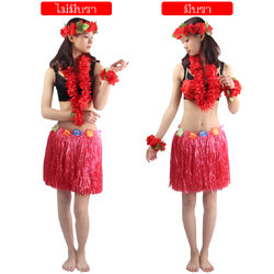 40 cm แดง ชุดฮาวายกระโปรงฟาง หนาพิเศษ พร้อมเซตพวงมาลัย ชุดฮาวายเชือกฟาง กระโปรงฮาวายเชือกฟาง ชุดฮาวายเชือกปอฟาง ชุดออกงานฮาวายปาร์ตี้ พร็อพชุดฮาวาย ชุดระบําฮาวายผู้หญิง ฮูลาฮูล่า