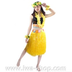 เหลืองยาว 60 cm ชุดพวงมาลัยฮาวายพร้อมกระโปรงฟาง หนาพิเศษ กระโปรงฟางอย่างดี กระโปรงเชือกฟางฟูๆ ชุดฮาวายเชือกปอฟาง พร็อพชุดฮาวาย ระบำฮาวาย ระบำชาวเกาะ เต้นฮูลาฮูล่า