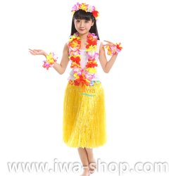 เหลือง 60 cm ชุดกระโปรงฟางเด็ก ชุดฮาวายเด็กหนาพิเศษ พร้อมเซตพวงมาลัยรุ้งใหญ่ กระโปรงฟางอย่างดี ชุดเต้นเด็กฮาวาย กระโปรงเชือกฟางฟูๆ ชุดฮาวายเชือกปอฟาง พร็อพชุดฮาวาย ระบำฮาวาย ระบำชาวเกาะ เต้นฮูลาฮูล่า