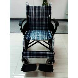 รถเข็นผู้ป่วยอลูมิเนียมอัลลอยด์ น้ำหนักเบา มีเบรคมือ เหมาะสำหรับเดินทาง