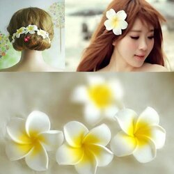 กิ๊บติดผมดอกไม้ กิ๊บ ดอกลีลาวดี ขนาด 5 ซม.หนึ่งชุด 3 ดอก