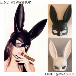 หน้ากากหูกระต่ายเซ็กซี่ หน้ากากปาร์ตี้ หน้ากากแฟนซี หน้ากากคอสเพลย์หูกระต่ายยาว สำหรับปาร์ตี้ฮาโลวีน งานเลี้ยงปาร์ตี้ ปีใหม่ Black Women Girl Sexy Rabbit Ears Mask