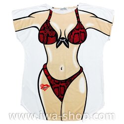 งูแดง เสื้อลายบิกินี่ เสื้อยืดลายบิกินี่ เสื้อสกรีนลายบิกินี่ เสื้อลายชุดว่ายน้ำ เสื้อฮาๆ พิมพ์ลายเซ็กซี่ ชุดเดรสลายบิกินี่