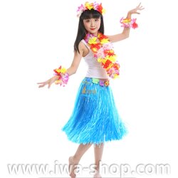 ฟ้า 60 cm ชุดกระโปรงฟางเด็ก ชุดฮาวายเด็กหนาพิเศษ พร้อมเซตพวงมาลัยรุ้งใหญ่ กระโปรงฟางอย่างดี ชุดเต้นเด็กฮาวาย กระโปรงเชือกฟางฟูๆ ชุดฮาวายเชือกปอฟาง พร็อพชุดฮาวาย ระบำฮาวาย ระบำชาวเกาะ เต้นฮูลาฮูล่า