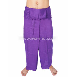 กางเกงเล กางเกงชายหาด ผ้าเรยอน สีม่วง