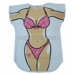 เสื้อลายบิกินี่ชมพูชบา เสื้อยืดลายบิกินี่ เสื้อสกรีนลายบิกินี่ เสื้อลายชุดว่ายน้ำ เสื้อฮาๆ พิมพ์ลายเซ็กซี่ ชุดเดรสลายบิกินี่ ชุดไปทะเล ชุดเที่ยวทะเล เสื้อผ้าไปทะเล