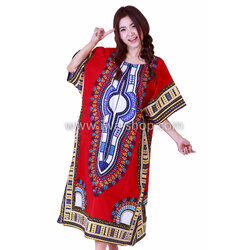 เสื้อลายจังโก้ยาว แดง เสื้อชนเผ่า ชุดโบฮีเมียน ชุดชนเผ่าแฟนซี เสื้อลายแอฟริกัน เสื้อชนเผ่า กะเหรี่ยง ชุดเที่ยวทะเล ชุดไปทะเลสไตล์ชนเผ่า