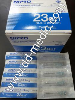 เข็มฉีดยา ยี่ห้อ นิโปร เบอร์ 23 X 1" กล่องละ 100 อัน