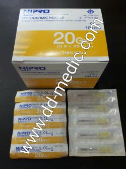 เข็มฉีดยา ยี่ห้อ นิโปร เบอร์ 20 X 1" กล่องละ 100 อัน