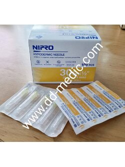 เข็มฉีดยา ยี่ห้อ นิโปร เบอร์ 30 X 1/2" กล่องละ 100 อัน