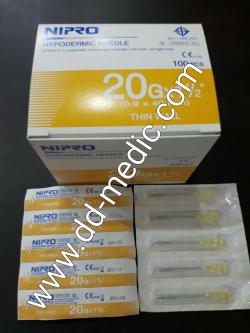 เข็มฉีดยา ยี่ห้อ นิโปร เบอร์ 20 X 1.5" กล่องละ 100 อัน