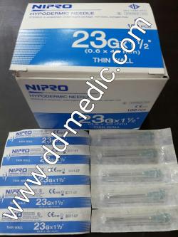 เข็มฉีดยา ยี่ห้อ นิโปร เบอร์ 23 X 1 1/4" กล่องละ 100 อัน