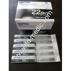 เข็มฉีดยา ยี่ห้อ นิโปร เบอร์ 22 X 1" กล่องละ 100 อัน