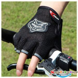 ถุงมือตัดนิ้ว สีดำ