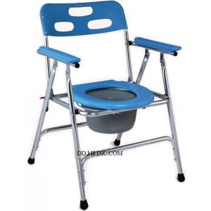 เก้าอี้นั่งถ่ายอลูมิเนียม พร้อมถัง รุ่น FS8992L พับเก็บได้ มีพนักพิงหลัง