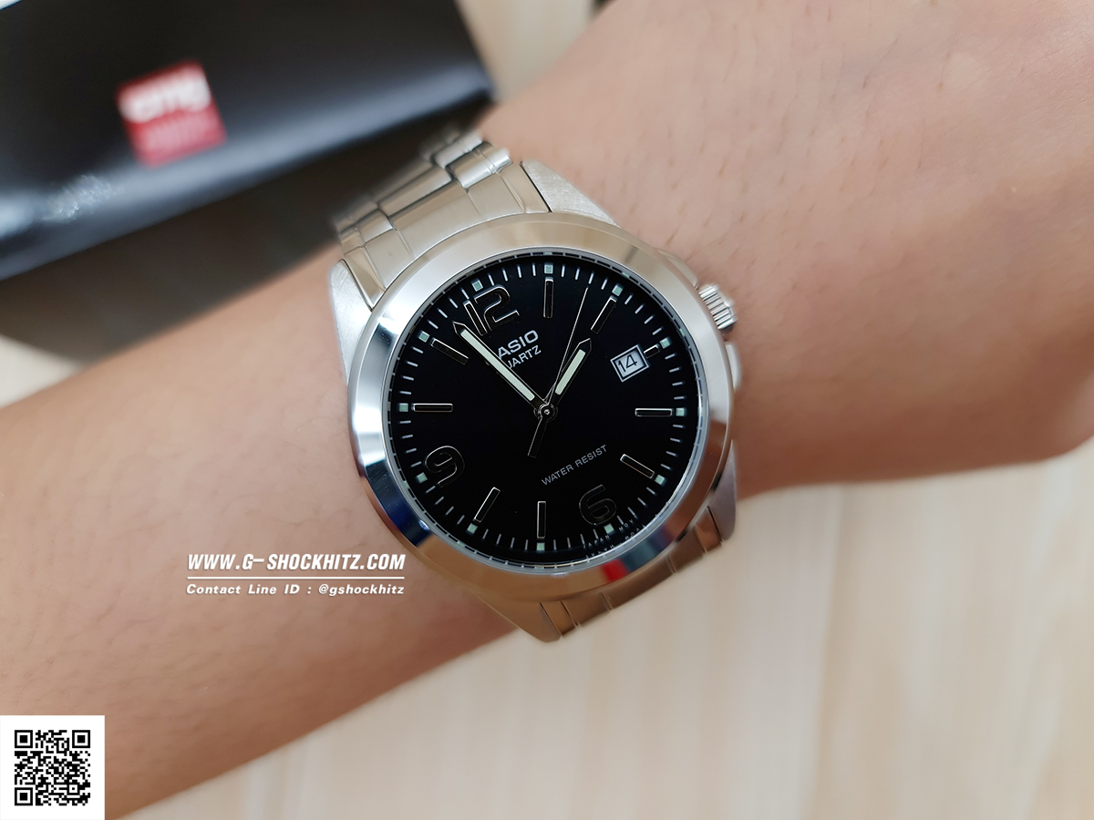 CASIO นาฬิกาคาสิโอ นาฬิกาข้อมือ นาฬิกากันน้ำ นาฬิกาของแท้ ประกันศูนย์ CMG 1 ปี รุ่น MTP-1215A-1A นาฬิกาสีเงิน