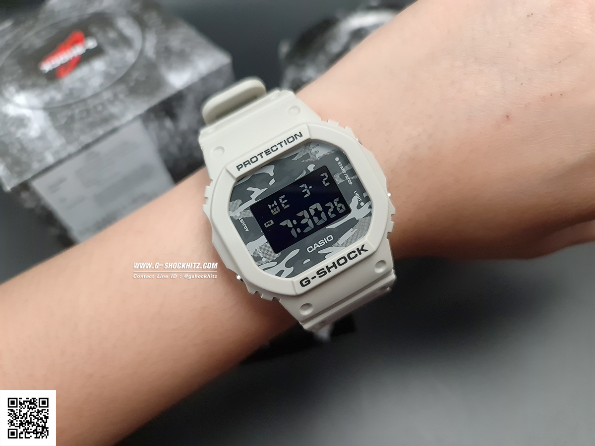 CASIO G-SHOCK นาฬิกาข้อมือ นาฬิกากันน้ำ นาฬิกาของแท้ ประกันศูนย์ CMG 1 ปี รุ่น DW-5600CA-8 นาฬิกาสีเทา