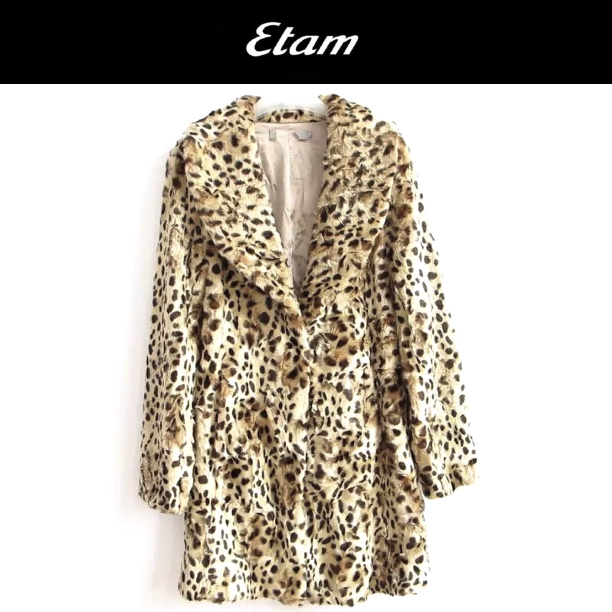 Etam เสื้อโค้ท แต่งขน ลายเสือดาว สีเหลืองนูททอง โค้ทยาว แต่ชงขนหนานุ่ม เนื้อละเอียด ลายเสือดาว สวย หรู งานแบรนด์เนมหรู ETAM จากฝรั่งเศส แท้100% คะ Size S ลายเสือ