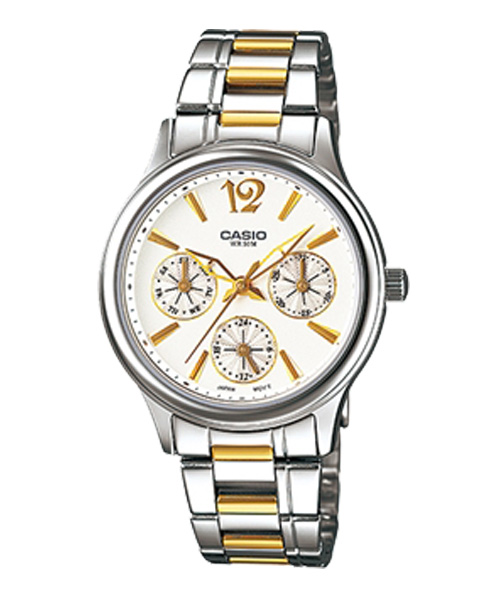 CASIO นาฬิกาคาสิโอ นาฬิกาข้อมือ นาฬิกากันน้ำ นาฬิกาของแท้ ประกันศูนย์ CMG 1 ปี รุ่น LTP-2085SG-7A นาฬิกาสีเงิน