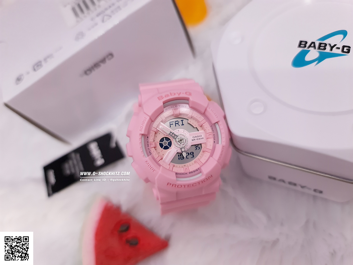 CASIO MID YEAR SALE BABY-G พร้อมส่ง นาฬิกาข้อมือ นาฬิกากันน้ำ นาฬิกาของแท้ ประกันศูนย์ CMG 1 ปี รุ่น BA-110-4A1 นาฬิกาสีชมพู