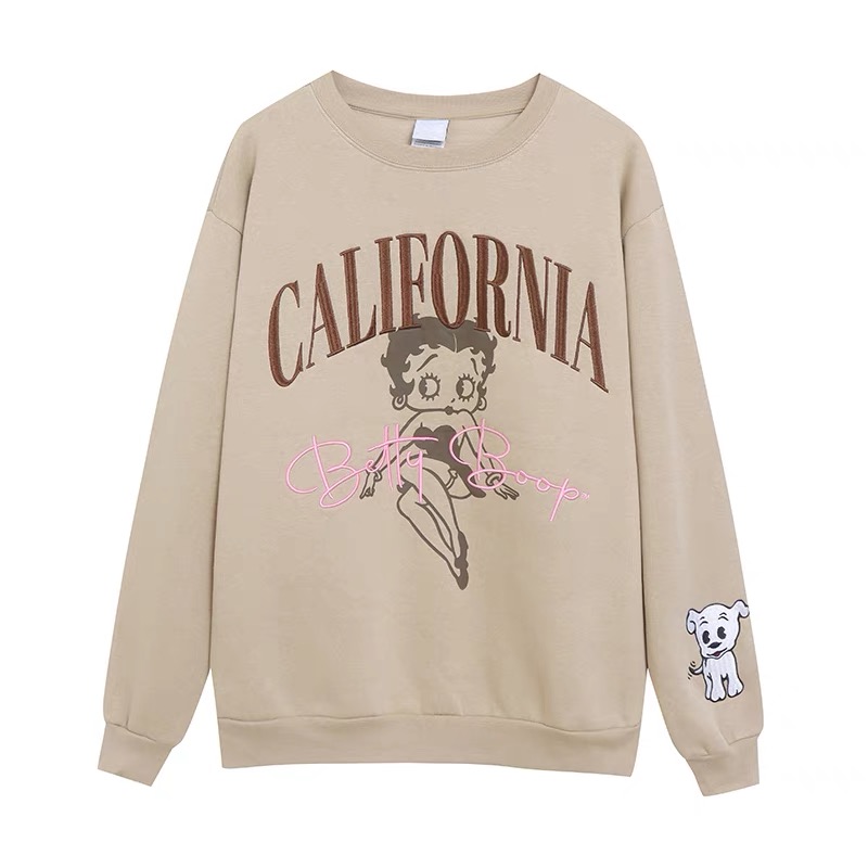 เสื้อวอร์ม สเวตเตอร์ betty boop งานปัก by fleischer studio เทา