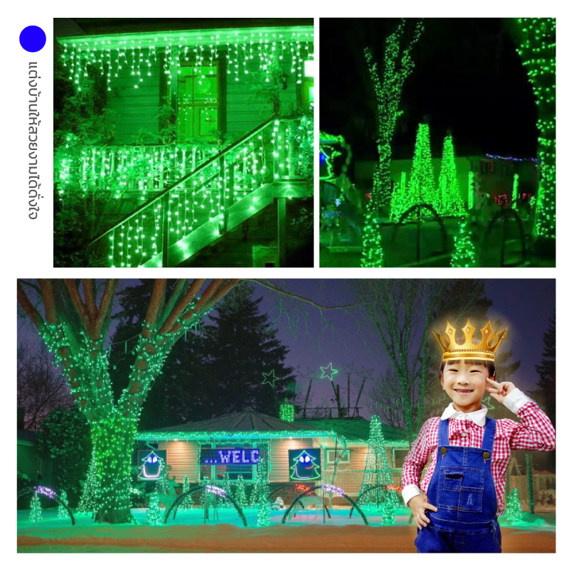 ไฟไม่กระพริบ LED สีเขียว ไฟประดับตกแต่ง