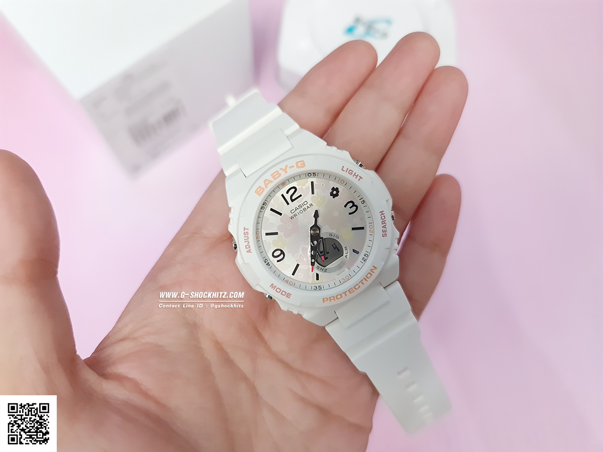 CASIO BABY-G นาฬิกาข้อมือ นาฬิกากันน้ำ นาฬิกาของแท้ ประกันศูนย์ CMG 1 ปี รุ่น BGA-260FL-7A นาฬิกาสีขาว