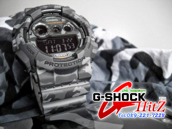 CASIO G-SHOCK นาฬิกาข้อมือ นาฬิกากันน้ำ นาฬิกาของแท้ ประกันศูนย์ CMG 1 ปี รุ่น GD-120CM-8 นาฬิกาสีเทา