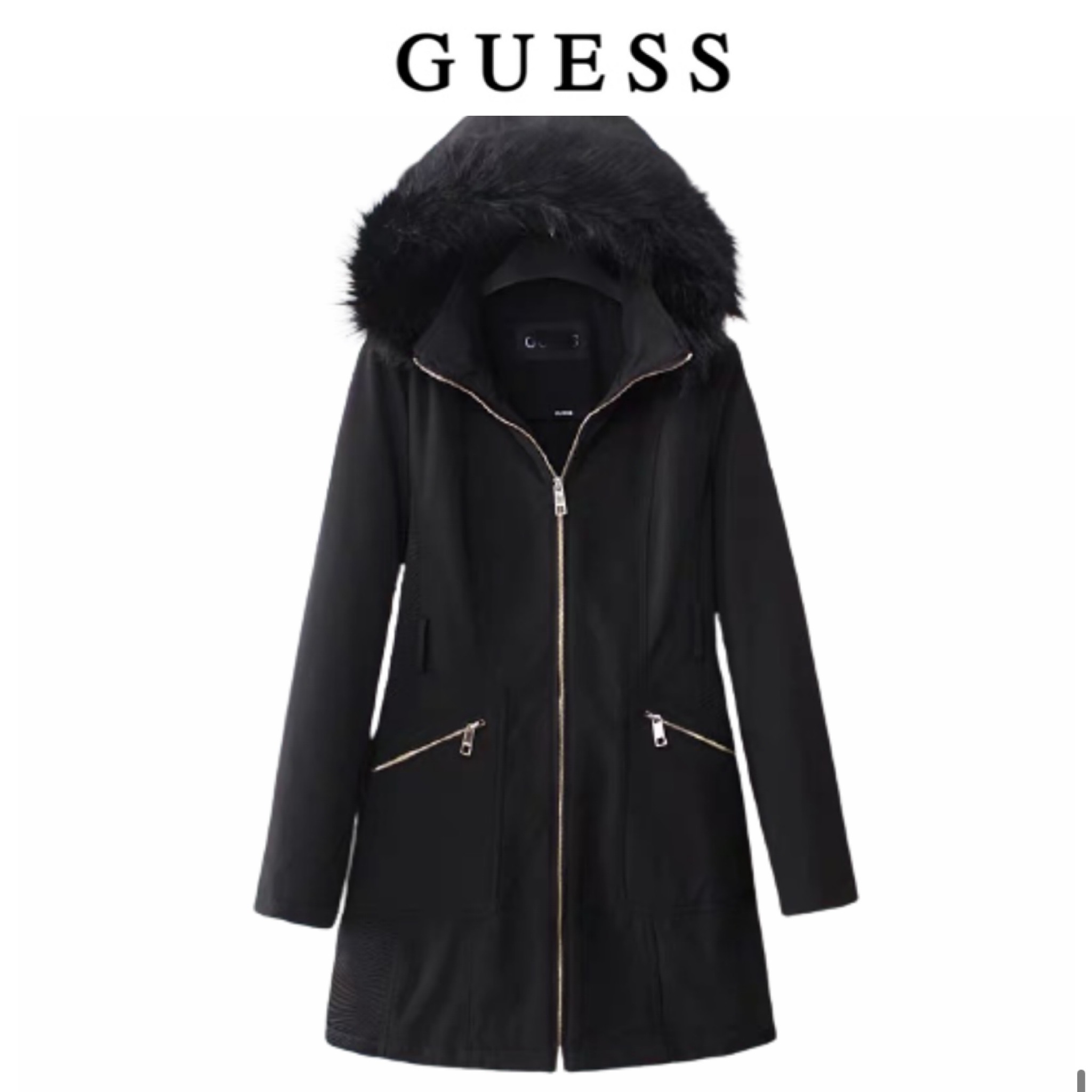เสื้อโค้ท เสื้อกันหนาวแต่งขนเฟอร์ แบรนด์ GUESSเนื้อนิ่ม นุ่มมากคะ สำเนา สำเนา สำเนา สำเนา สำเนา ดำ