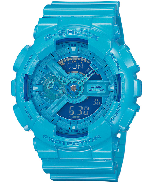 CASIO G-SHOCK G-SHOCK นาฬิกาข้อมือ นาฬิกากันน้ำ นาฬิกาของแท้ ประกันศูนย์ CMG 1 ปี รุ่น GA-110B-2 นาฬิกาสีฟ้า