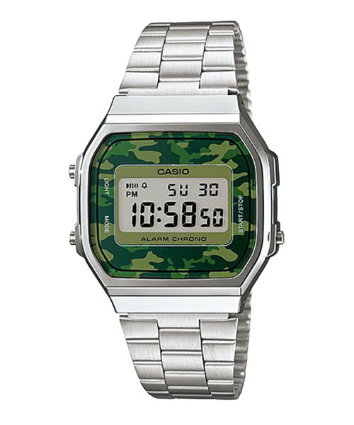 CASIO นาฬิกาคาสิโอ นาฬิกาข้อมือ นาฬิกากันน้ำ นาฬิกาของแท้ ประกันศูนย์ CMG 1 ปี รุ่น A-168WEC-3A นาฬิกาสีเงิน