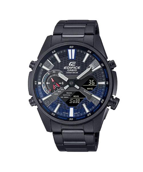 CASIO EDIFICE นาฬิกาข้อมือ นาฬิกากันน้ำ นาฬิกาของแท้ ประกันศูนย์ CMG 1 ปี รุ่น ECB-S100DC-2A นาฬิกาสีดำ