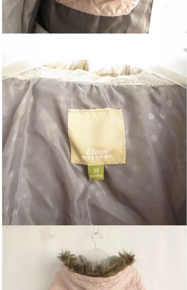 Etam เสื้อขนเป็ด เสื้อ กันหนาวขนเป็ด ขนห่าน (DOWNแท้100%) สีชมพู หมวกฮูท ติดขนเฟอร์ สีน้ำตาลเทาอ่อน แบรนด์เนม ETAM ฝรั่งเศส สวย สีหวาน น่ารักมากคะ สินค้าบางตัวโดนตัดป้ายนะคะ) Size S/M/L ชมพู