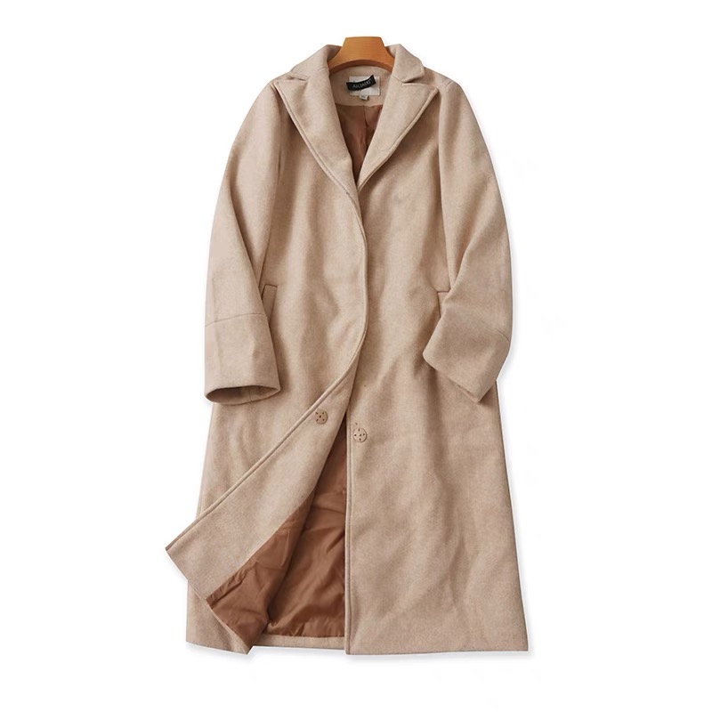 Vila clothes โค้ทวูลกันหนาว สีนู้ดอ่อน Trench coat สีเบจ a new day นู้ดอ่อน