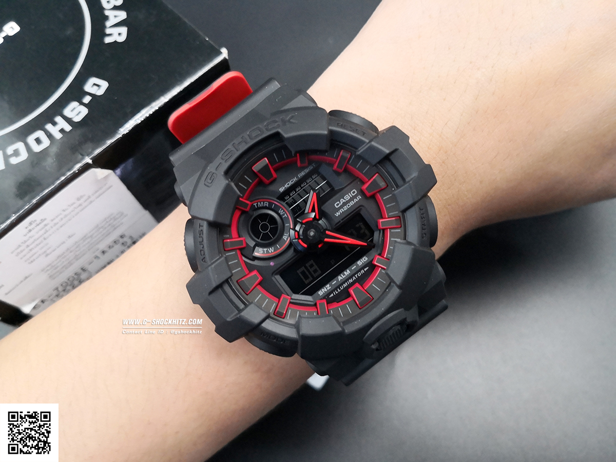 CASIO G-SHOCK นาฬิกาข้อมือ นาฬิกากันน้ำ นาฬิกาของแท้ ประกันศูนย์ CMG 1 ปี รุ่น GA-700SE-1A4 นาฬิกาสีดำ