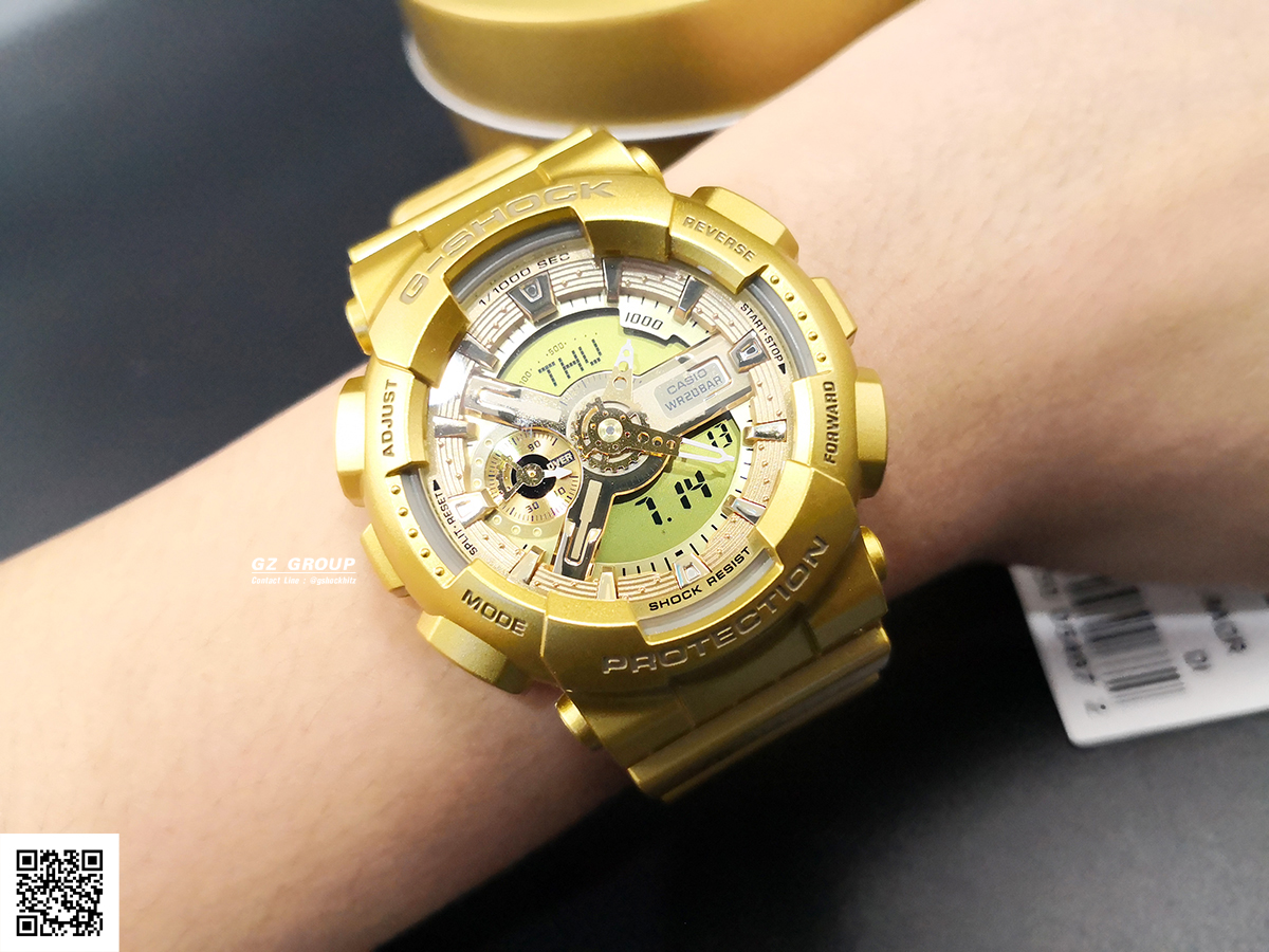 CASIO MID YEAR SALE G-SHOCK พร้อมส่ง นาฬิกาข้อมือ นาฬิกากันน้ำ นาฬิกาของแท้ ประกันศูนย์ CMG 1 ปี รุ่น GMA-S110VK-9ADR นาฬิกาสีทอง