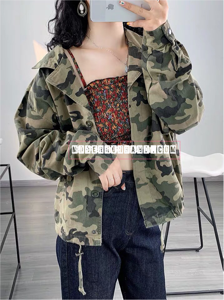 เสื้อทหาร เสื้อคลุม สีลายพรางทหาร เสื้อนอก งานสวย เท่ห์มากคะ ลายพราง