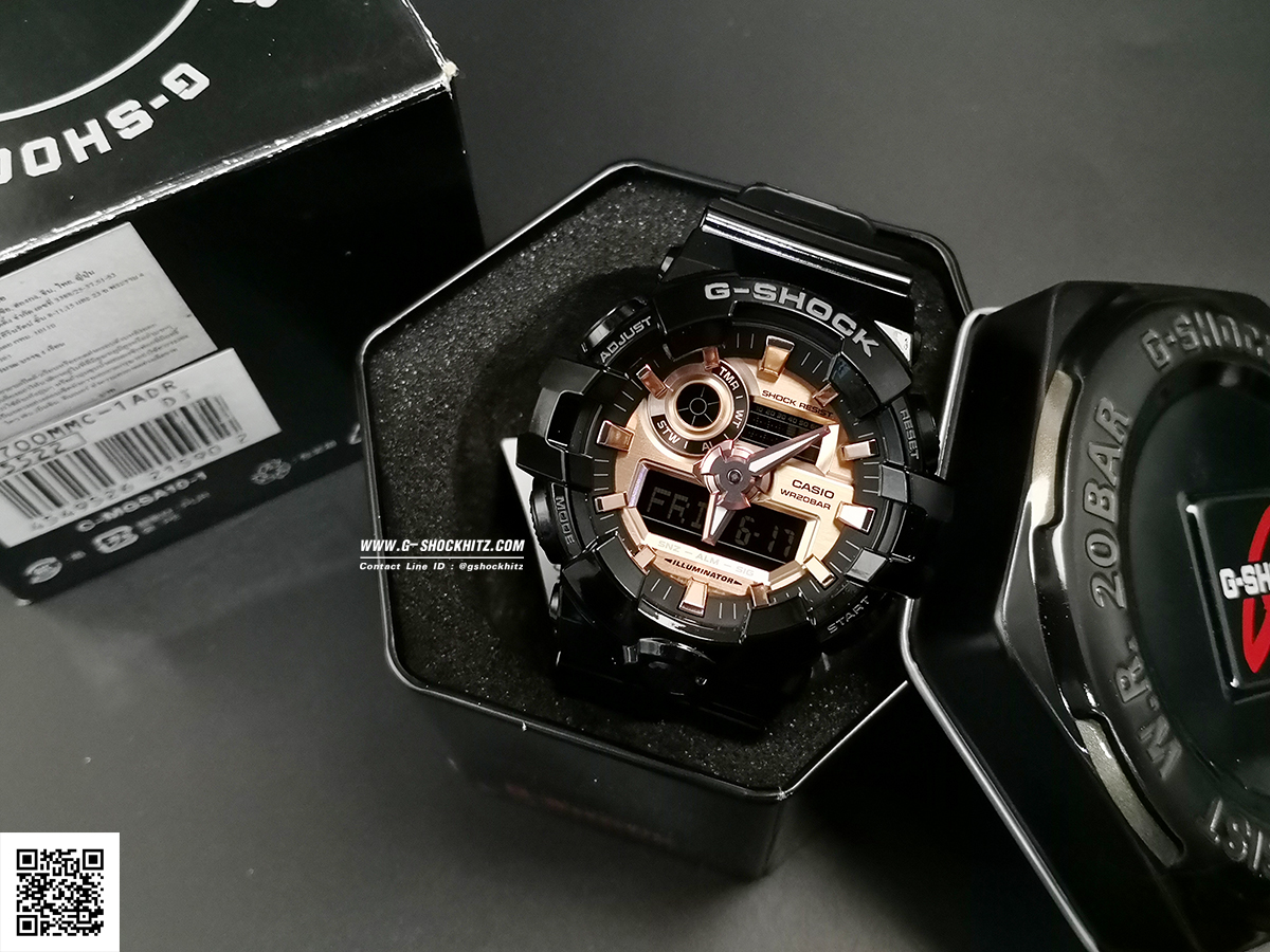 CASIO G-SHOCK นาฬิกาข้อมือ นาฬิกากันน้ำ นาฬิกาของแท้ ประกันศูนย์ CMG 1 ปี รุ่น GA-700MMC-1A นาฬิกาสีดำ