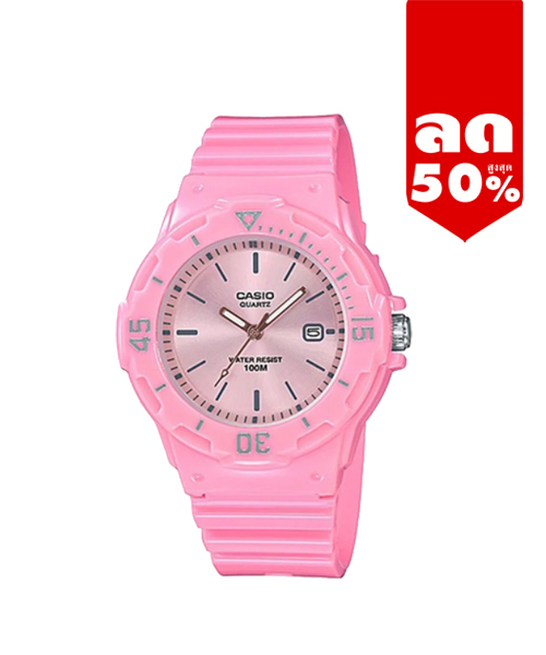 CASIO MID YEAR SALE นาฬิกาคาสิโอ พร้อมส่ง นาฬิกาข้อมือ นาฬิกากันน้ำ นาฬิกาของแท้ BTS ประกันศูนย์ CMG 1 ปี รุ่น LRW-200H-4E4 นาฬิกาสีชมพู