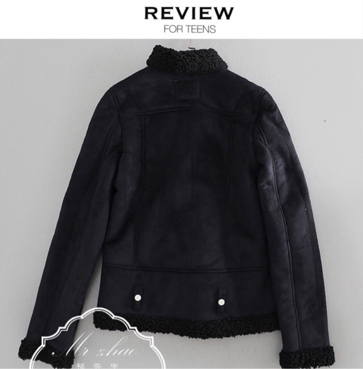 เสื้อโค้ท กันหนาว Pea coat หนังกลับ สีดำ REVIEW ดำ
