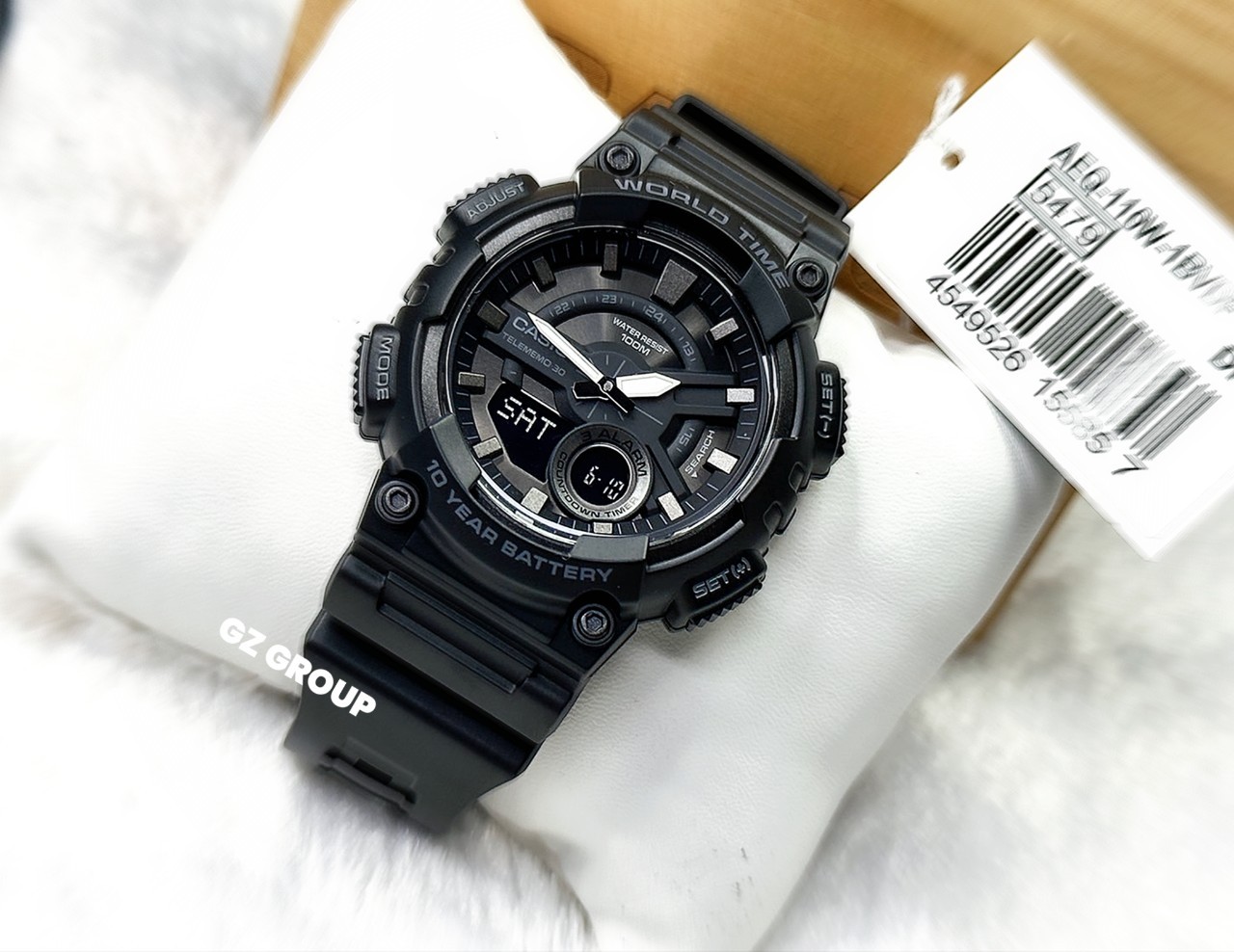 CASIO MID YEAR SALE นาฬิกาคาสิโอ พร้อมส่ง นาฬิกาข้อมือ นาฬิกากันน้ำ นาฬิกาของแท้ BTS ประกันศูนย์ CMG 1 ปี รุ่น AEQ-110W-1B นาฬิกาสีดำ